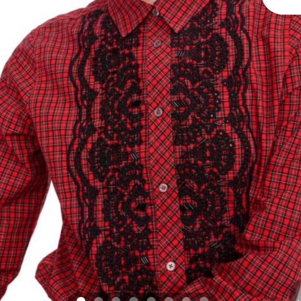 J crew size 2 scotch plaid button front top